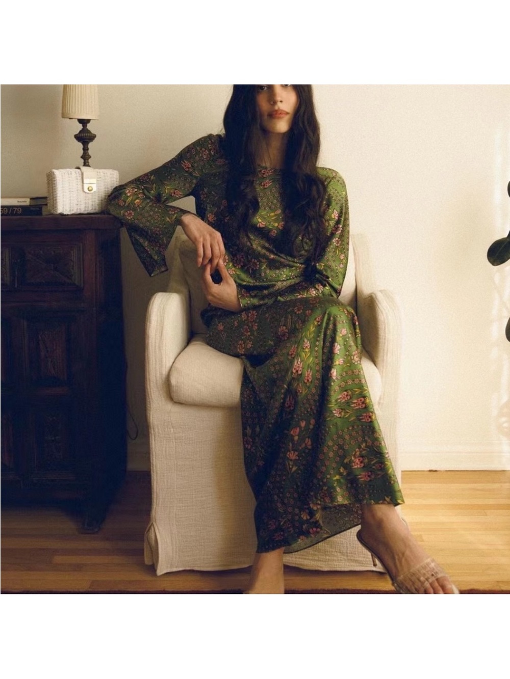 Veronica Beard Gemma silk-blend floral maxi dress in green
